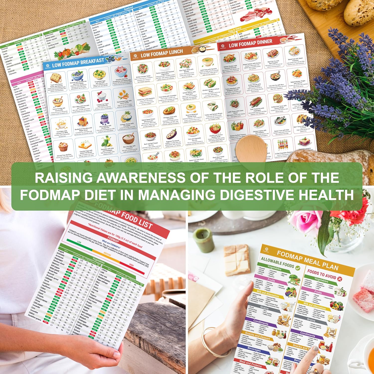 🎉2025 New Arrival 49% OFF🥗Set of 2 Fodmap Chart📘IBS Symptom Relief Food List