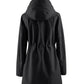 💖LAST DAY SALE 70% OFF🧥Women's Solid-Color Hooded Windbreaker Jacket🍃Drawstring Waist, Zip & Button Closure, Waterproof Long-Sleeve Casual Outerwear Coat for Spring & Fall