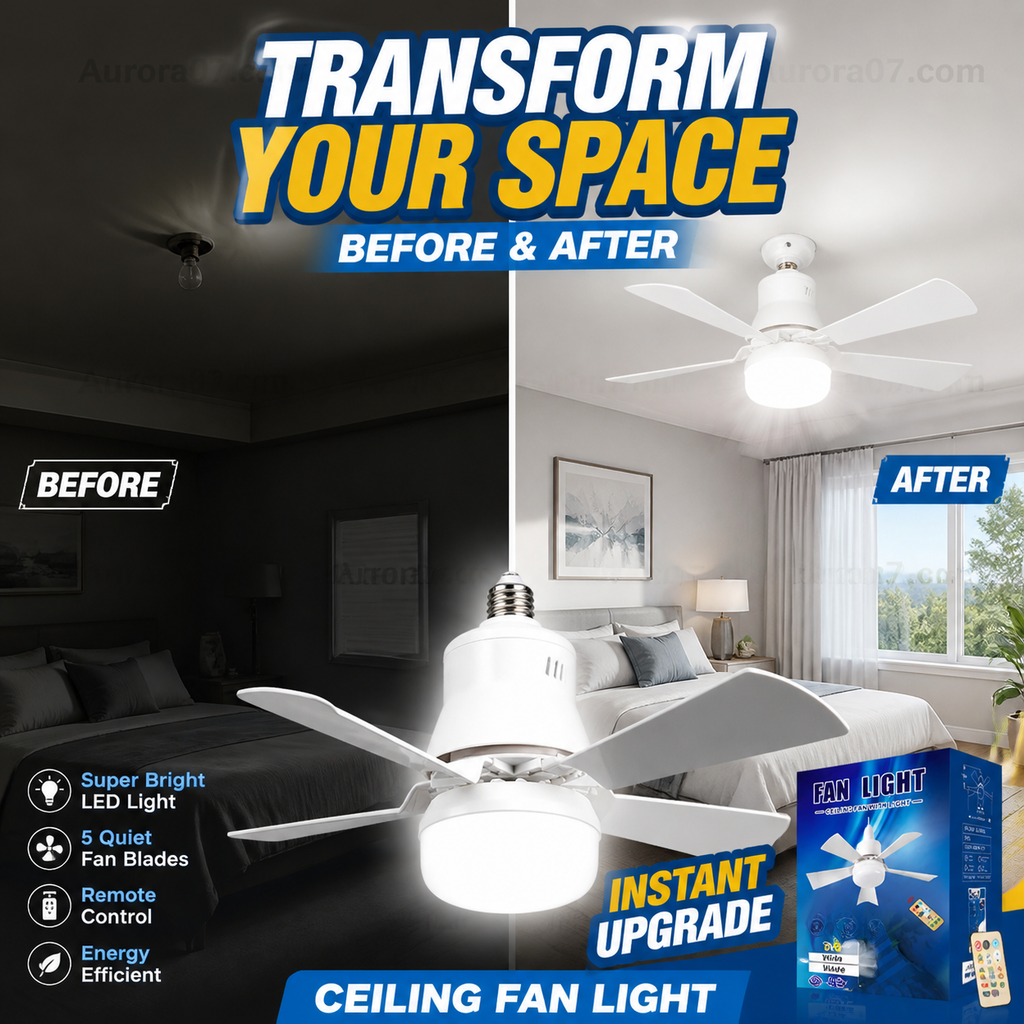🏆LAST DAY SALE 49% OFF🔥SmartBreez™ 40W LED Ceiling Fan Light – 20.5” Ultra-Quiet with Remote 🎯 | E27 + FREE B22 Adapter 🔌 | For Bedroom 😴, Kitchen 👩‍🍳 & Garage 🛠️ – UK Ready! 🇬🇧