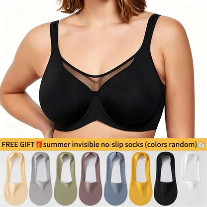 🌸🌸Last Day Special Price £8.88 ! 💐Women's Elegant Sheer Full Coverage Plus Size Bra