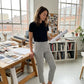 ⏳LIMITED OFFER 50% OFF🌞Women’s Fitted High-Waisted Zip-Pocket Trousers - 👖Lightweight, Breathable, Soft 26\"/27\" Ankle Pants with Zipper Pockets