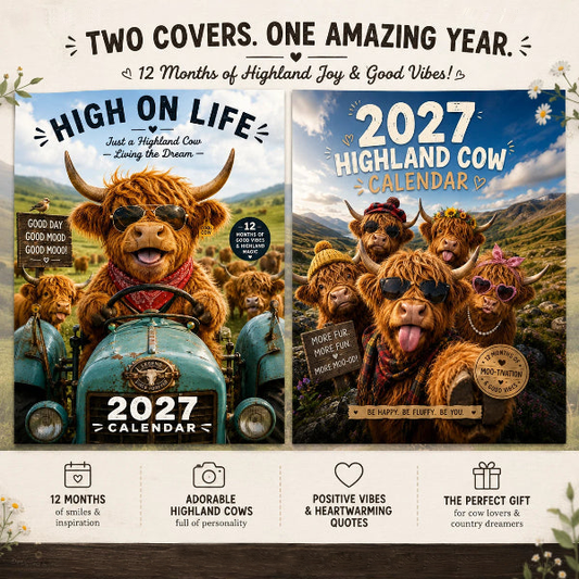 ⏳📅LAST DAY SPECIAL PRICE ￡5.99⚡50K+ SOLD💕2027 Funny Highland Cow Wall Calendar | A4 Hanging Calendar | Designed by Isabel Kline