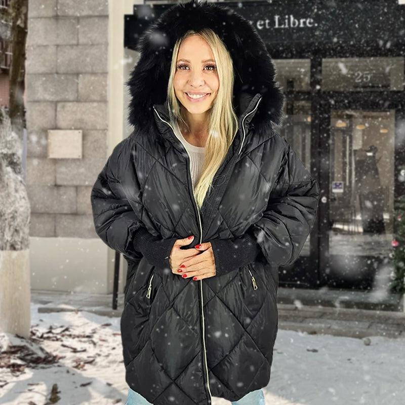 💥Winterschlussverkauf👉🔥Damen Midi parka with knitted sleeves❄️💝
