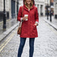 💖LAST DAY SALE 70% OFF🧥Women's Solid-Color Hooded Windbreaker Jacket🍃Drawstring Waist, Zip & Button Closure, Waterproof Long-Sleeve Casual Outerwear Coat for Spring & Fall