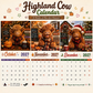 ⏳📅LAST DAY SPECIAL PRICE ￡5.99⚡50K+ SOLD💕2027 Funny Highland Cow Wall Calendar | A4 Hanging Calendar | Designed by Isabel Kline
