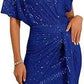 💃60% OFF! ✨ Sparkling One-Shoulder Ruffle Dress - Stretchy Glitter Fabric for a Show-Stopping Party Look 🌟🎉