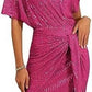 💃60% OFF! ✨ Sparkling One-Shoulder Ruffle Dress - Stretchy Glitter Fabric for a Show-Stopping Party Look 🌟🎉