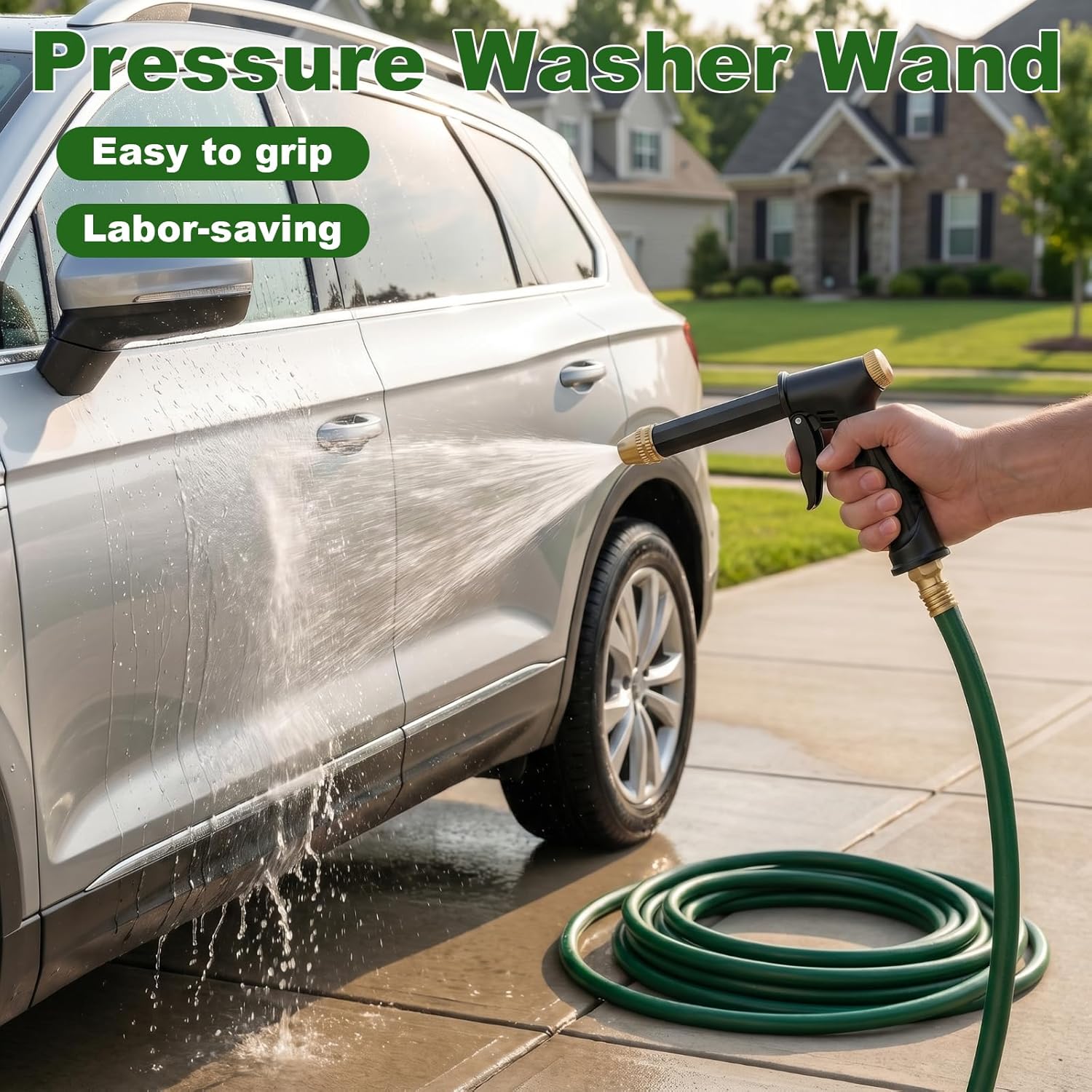 💪LAST DAY BUY 2 GET 1 FREE!!🏆JetSmart™ Upgraded High-Pressure Water Jet Gun💦Ergonomic Grip • Booster Nozzle • Hose Included-Powerful Car Wash🚗 Garden Watering🌻Effortless to Use!👍🇬🇧