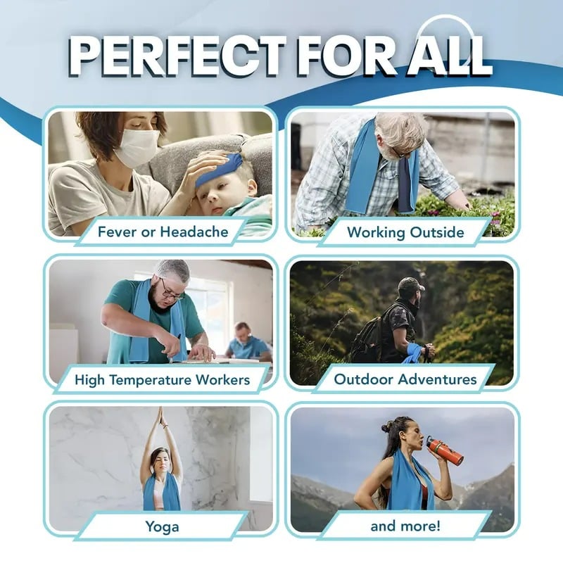 🎁Last Day Buy 1 Get 1 Free (Each only ￡3.49)🔥Cold Sweat Towel You Can Use Anywhere, Anytime! Reusable Soft Absorbent Cooling Portable