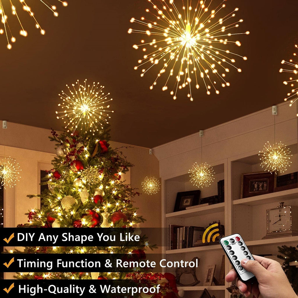 🎅Christmas Sale 49% OFF🎄Hanging Starburst Fairy Lights for Christmas
