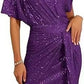 💃60% OFF! ✨ Sparkling One-Shoulder Ruffle Dress - Stretchy Glitter Fabric for a Show-Stopping Party Look 🌟🎉