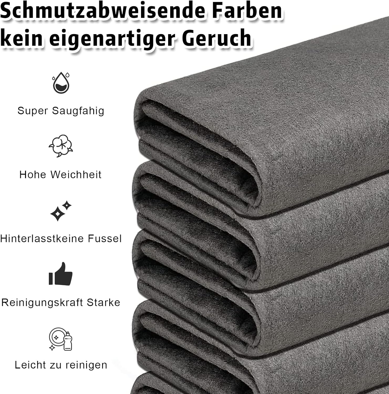 👍LAST DAY 49% OFF🧼🌟Thickened Magic Microfiber Cloth (Set of 5 pieces)