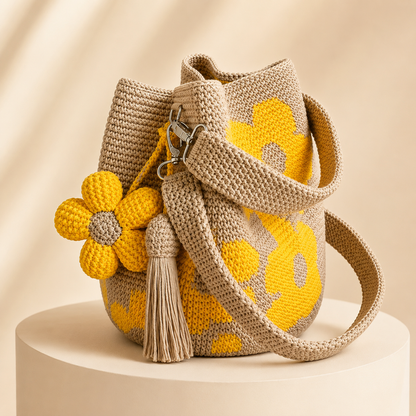 🔥💝LAST DAY 49% OFF🧵Handwoven Flower Bucket Bag