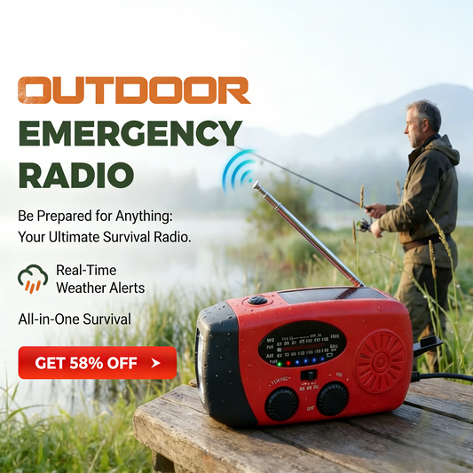 ⏳LAST DAY SALE ONLY￡19.99!🔥Multifunctional Portable Solar Emergency Radio 📻– Power Bank, Hand Crank & Weather Alert for Outdoor & Crisis Preparedness🔦
