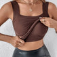 🏆Last Day Special Price ￡8.99!!💐Women's U Neck Camisole High Strechy Seamless Built-in Bra Padded Tank Tops