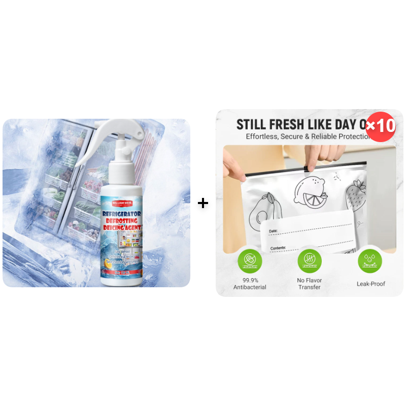 ⏳LAST DAY - Buy 2 Get 1 Free!!🧊Defrosting Spray for Fridge Freezer👍✨Includes Free Spatula