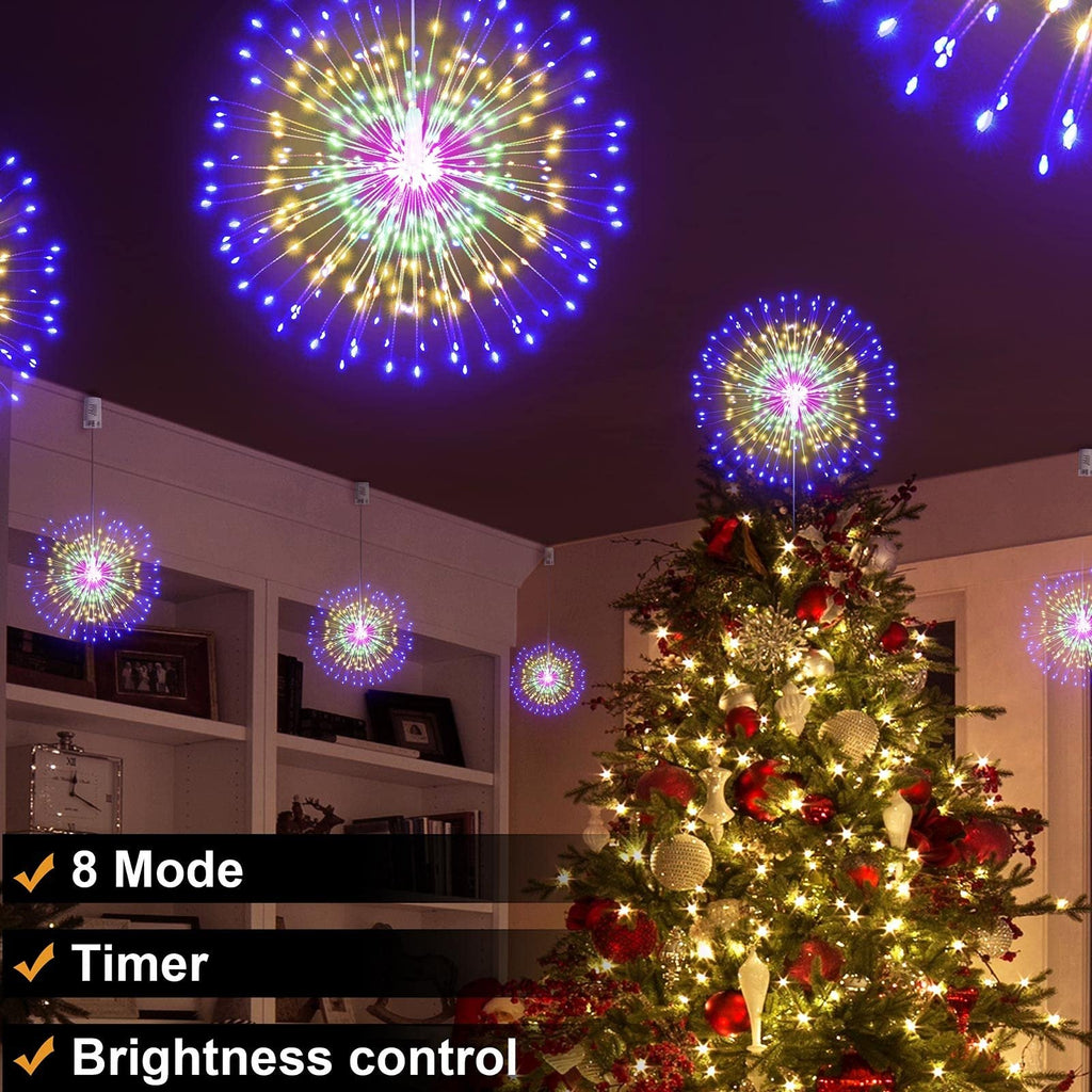 🎅Christmas Sale 49% OFF🎄Hanging Starburst Fairy Lights for Christmas
