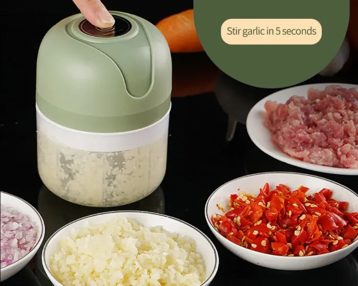 🏆LAST DAY SALE: ￡6.99!!⚡50K+ SOLD! Almost Gone-💥Electric Garlic Chopper, Mini Portable Veggie Cutter