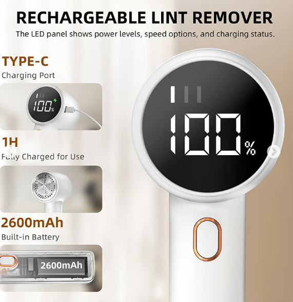 🎁Christmas Sale 49% OFF -🏆LED Display Electric Lint Remover with Blade