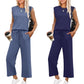 👚💗LAST DAY SALE 50% OFF⚡50K+ SOLD💕2026 New Women's  Sleeveless Top & Wide-Leg Pants 2-Piece Set