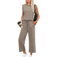 👚💗LAST DAY SALE 50% OFF⚡50K+ SOLD💕2026 New Women's  Sleeveless Top & Wide-Leg Pants 2-Piece Set