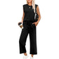 👚💗LAST DAY SALE 50% OFF⚡50K+ SOLD💕2026 New Women's  Sleeveless Top & Wide-Leg Pants 2-Piece Set
