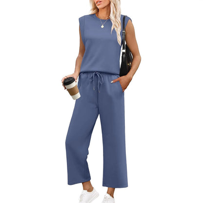 👚💗LAST DAY SALE 50% OFF⚡50K+ SOLD💕2026 New Women's  Sleeveless Top & Wide-Leg Pants 2-Piece Set