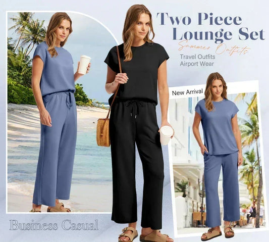 👚💗LAST DAY SALE 50% OFF⚡50K+ SOLD💕2026 New Women's  Sleeveless Top & Wide-Leg Pants 2-Piece Set