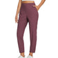 ⏳LIMITED OFFER 50% OFF🌞Women’s Fitted High-Waisted Zip-Pocket Trousers - 👖Lightweight, Breathable, Soft 26\"/27\" Ankle Pants with Zipper Pockets