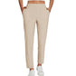 ⏳LIMITED OFFER 50% OFF🌞Women’s Fitted High-Waisted Zip-Pocket Trousers - 👖Lightweight, Breathable, Soft 26\"/27\" Ankle Pants with Zipper Pockets