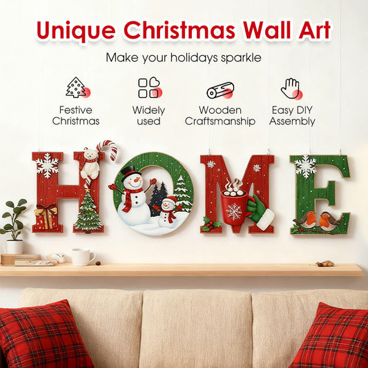 🎄Christmas Special Price:£9.99!!!⛄Christmas Wooden Wall Decor Letter Sign - HOME/JOY