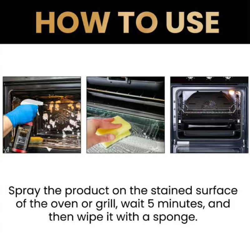🧼 BUY 2 GET 1 FREE!✨Oven & Grill Cleaner Spray –Dissolves Grease in 5 Mins, No Scrubbing & Eliminates Odors