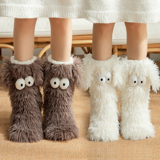 💗LAST DAY SALE 50% OFF-ONLY £10.99!!⚡50K+ SOLD💕Women's Plush Slippers Socks Floor Socks Winter Home Indoor Thickened Fleece-Lined Anti-Slip Adult Women's Plush Snow Socks Shoe Covers