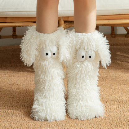 💗LAST DAY SALE 50% OFF-ONLY £10.99!!⚡50K+ SOLD💕Women's Plush Slippers Socks Floor Socks Winter Home Indoor Thickened Fleece-Lined Anti-Slip Adult Women's Plush Snow Socks Shoe Covers