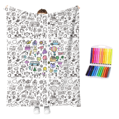 🥳2026 HOT SALE🥳💞50K+ SOLD!💖 JUST￡9.99!!!💯 Personalised Colouring Blanket – The Unique DIY Gift They’ll Love
