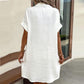 🎒50% OFF NOW ! ✨Women's Buttoned Short Sleeve Pocket Casual Shirt Dress