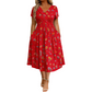 ✨【Limited Offer 50% OFF!】💕Women's V-Neck Floral Print Dress with Twist Waist