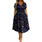 ✨【Limited Offer 50% OFF!】💕Women's V-Neck Floral Print Dress with Twist Waist