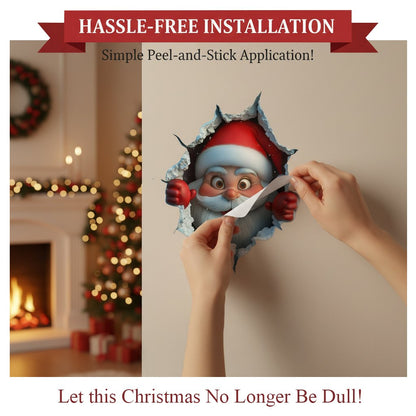 🎅Christmas Sale Buy 1 Get 1 Free ￡6.35!!☃️Santa's Surprise 3D Wall Decals🎄