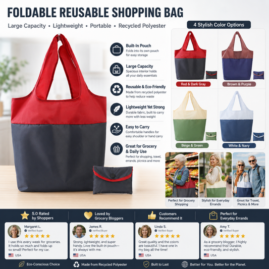 🔥LAST DAY SALE 50% OFF⚡Eco-Friendly Foldable Large Capacity Shopping Bag