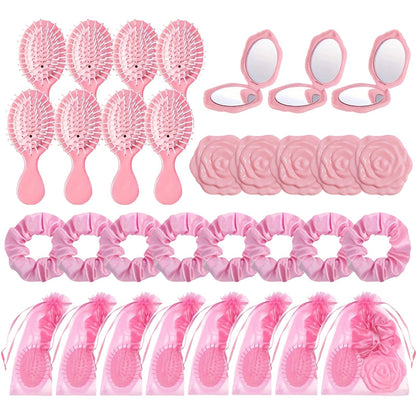 ⏳Limited-time 50% off⏰🔥32pcs Pink Princess Party Favors Set-‑Themed Party Favor Set‑3D Rose Relief Hair Accessories Kit, Ready‑to‑Gift Beauty Supplies for Bachelorette, Girls Birthday & Bridal Shower