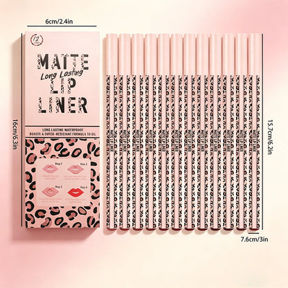 🥳Last Day Buy 2 Get 1 Free !!💄 Define & Hold All Day – 12-Color Matte Lip Liner Set, Smudge-Proof & Long-Lasting. 50% Off. UK Stock