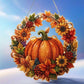 ⏳LAST DAY SALE 50%🎃🍂 Autumnal pumpkin wreath with a diamond pattern to hang up – Complete DIY kit