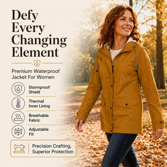 🔥This Week's Special Price: £24.99!!🧥💦Women's Plush-Lined Windproof Hooded Jacket-Unleash Style and Durability in Any Storm!