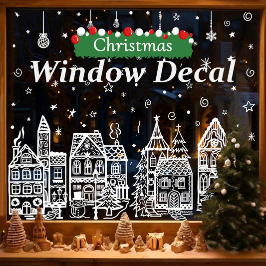 🔥50% OFF NOW! 🎁🎄 Christmas Village Window Sticker Set  🎅– 78-Piece Winter Scene Decor