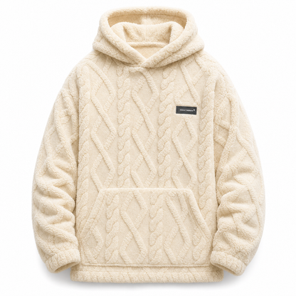 ⏳LAST DAY SALE ONLY ￡16.99!!✨Men's Winter Lined Hoodie Jacquard Pattern Long Sleeve Pullover Sweatshirt for Casual Outdoor Wear✨