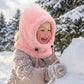 🖤Black Friday Special Price:£9.99!!!💥Sale: 50% OFF💥♟️Kids Fleece Balaclava Hat, Windproof Thermal One Piece Hood Scarf, Adjustable Drawstring Full Face Neck Warmer for Boys Girls, Winter Outdoor Ski Cycling Hat