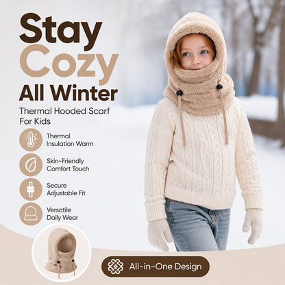 🖤Black Friday Special Price:£9.99!!!💥Sale: 50% OFF💥♟️Kids Fleece Balaclava Hat, Windproof Thermal One Piece Hood Scarf, Adjustable Drawstring Full Face Neck Warmer for Boys Girls, Winter Outdoor Ski Cycling Hat