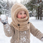 🖤Black Friday Special Price:£9.99!!!💥Sale: 50% OFF💥♟️Kids Fleece Balaclava Hat, Windproof Thermal One Piece Hood Scarf, Adjustable Drawstring Full Face Neck Warmer for Boys Girls, Winter Outdoor Ski Cycling Hat