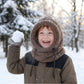 🖤Black Friday Special Price:£9.99!!!💥Sale: 50% OFF💥♟️Kids Fleece Balaclava Hat, Windproof Thermal One Piece Hood Scarf, Adjustable Drawstring Full Face Neck Warmer for Boys Girls, Winter Outdoor Ski Cycling Hat
